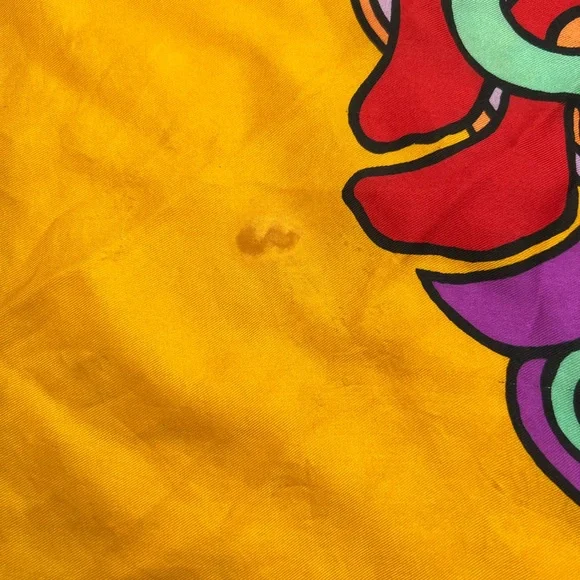 Peter Max Scarf Vintage 1970s Butterfly Psychedelic Vivid Color Gold Silk? - Picture 12 of 15